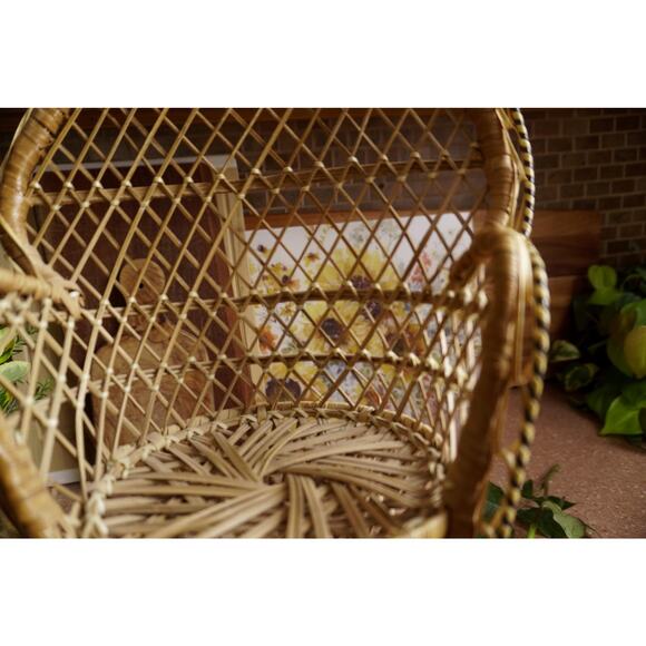 Vintage Wicker Peacock Plant Stand/ Doll Chair - Small - Picture 4 of 7